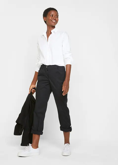 Jacke aus Baumwoll-Twill mit seitlichen Stretcheins&auml;tzen, bonprix