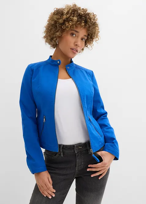 Jacke aus Baumwoll-Twill mit seitlichen Stretcheins&auml;tzen, bonprix