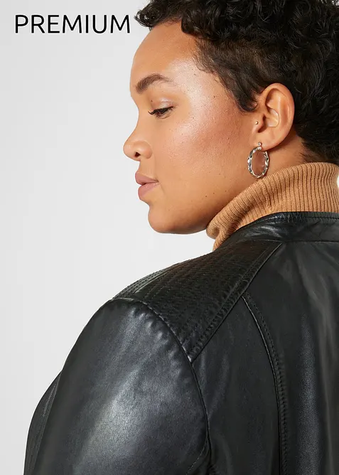 Veste en cuir nappa d&rsquo;agneau, bonprix