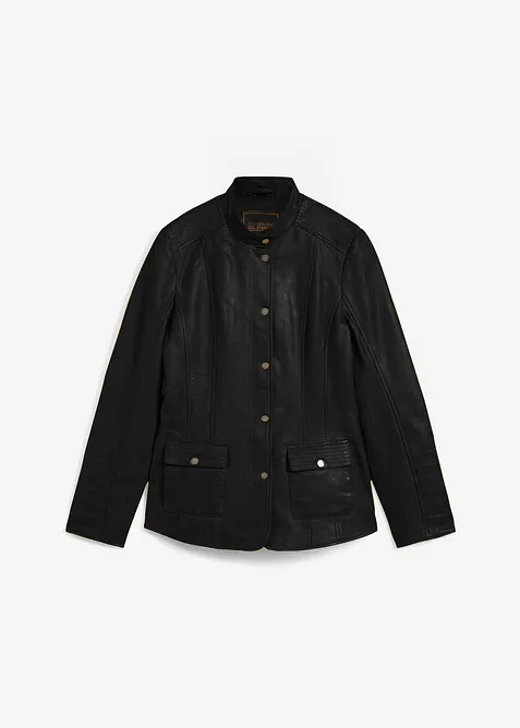 Veste en cuir nappa d&rsquo;agneau, bonprix