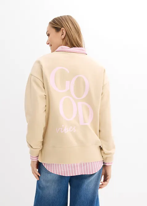 Sweat-shirt oversize en coton, bonprix