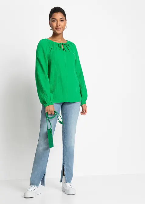 Schlupfbluse aus luftigem Musselin, bonprix