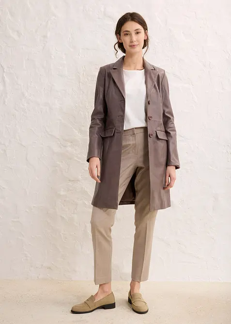 Manteau court en cuir d&rsquo;agneau nappa, bonprix