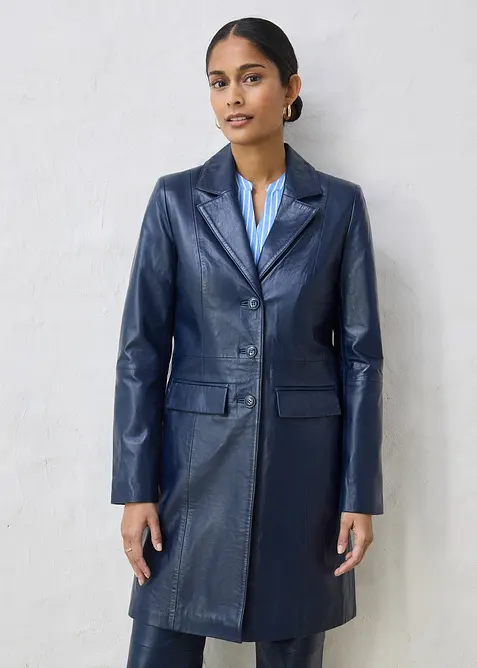 Manteau court en cuir d&rsquo;agneau nappa, bonprix