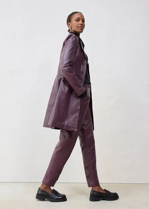 Manteau court en cuir d&rsquo;agneau nappa, bonprix