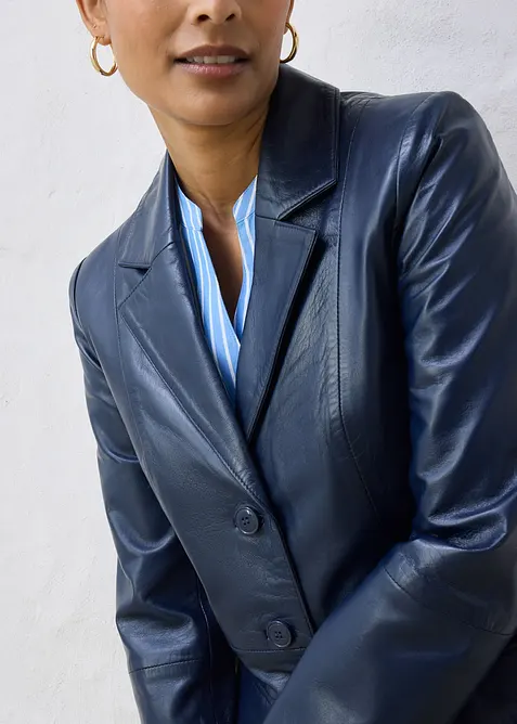 Manteau court en cuir d&rsquo;agneau nappa, bonprix