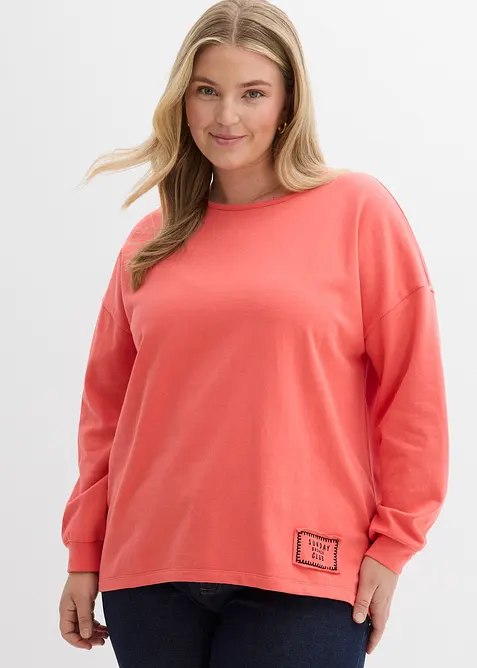 Sweatshirt aus Baumwoll-Mix mit Vokuhila Saum, bonprix
