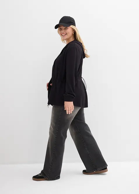 Kapuzen-Sweatjacke mit Elastik, bonprix