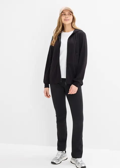 Sweat zipp&eacute; &agrave; capuche, extensible, bonprix