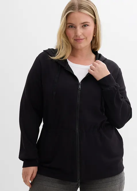 Kapuzen-Sweatjacke mit Elastik, bonprix