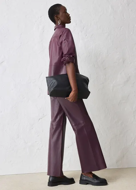 Leder-Hemd aus Lammnappa, bonprix