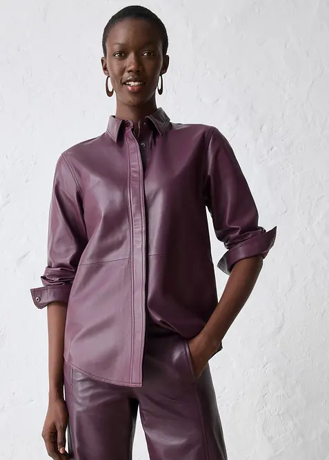 Leder-Hemd aus Lammnappa, bonprix