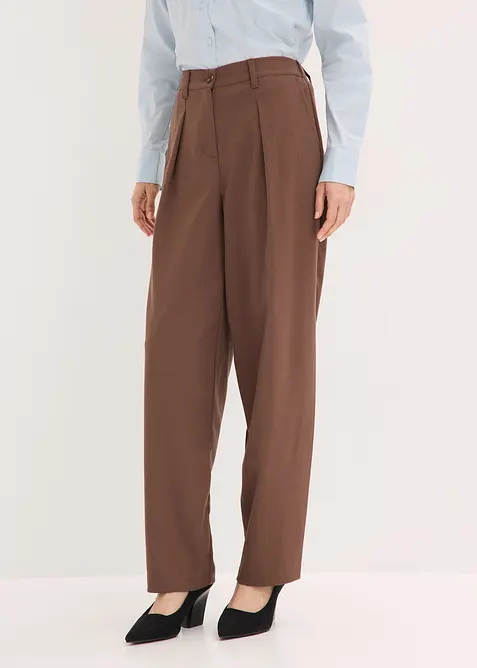 Pantalon barrel &agrave; pinces, bonprix
