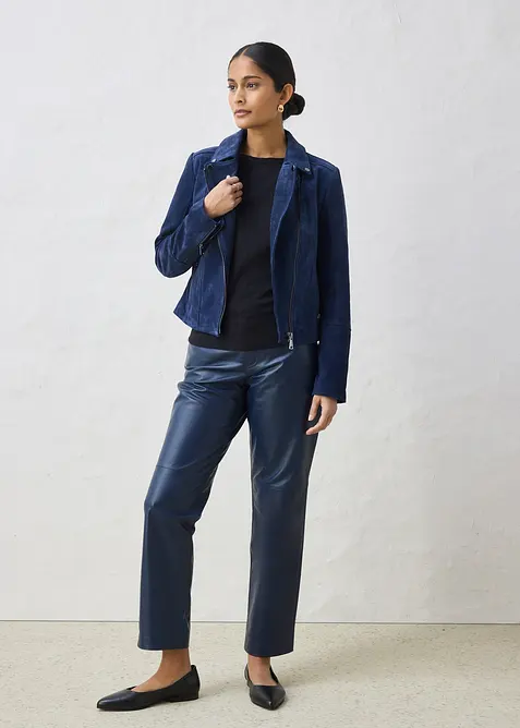 Biker-Velourslederjacke, bonprix