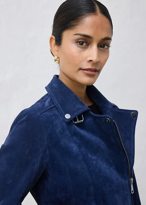 Biker-Velourslederjacke, bonprix