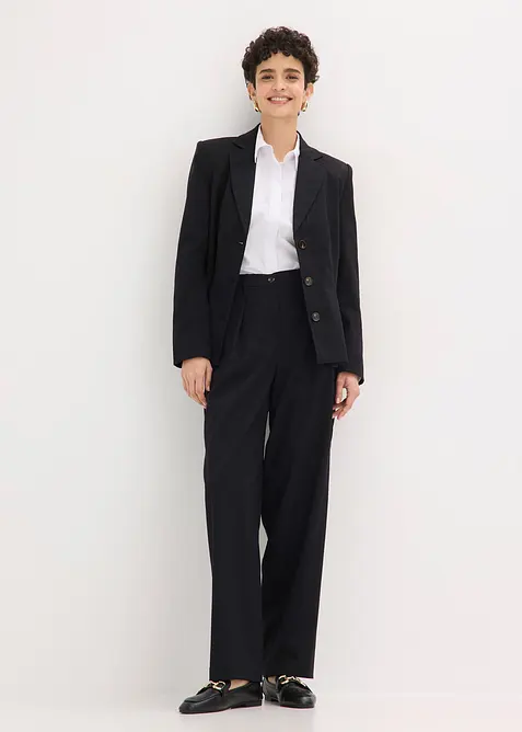 Barrel Fit Hose mit Bundfalten, bonprix