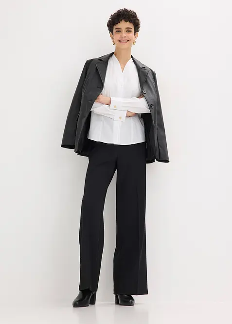 Chemisier en popeline &agrave; col montant, bonprix