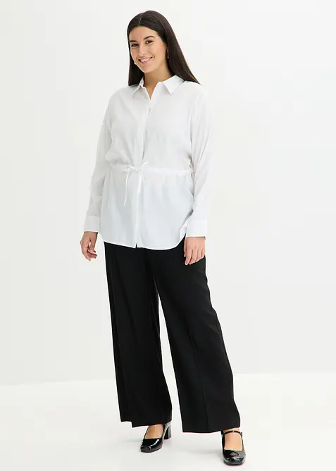 Popelinebluse mit eingelegten Falten, bonprix