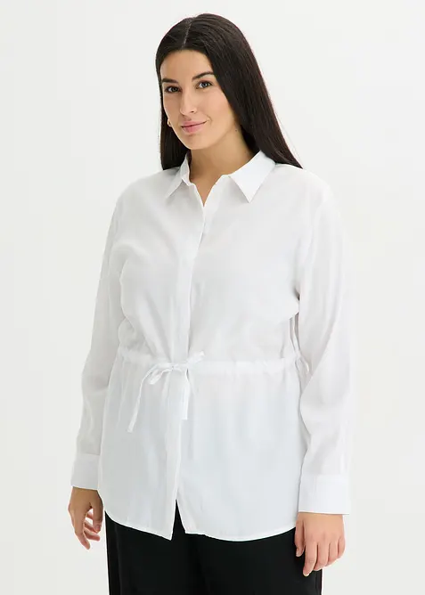 Popelinebluse mit eingelegten Falten, bonprix