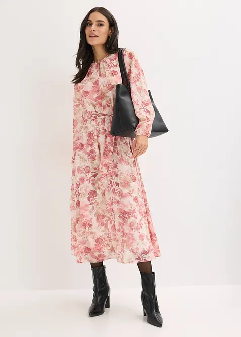 Chiffonkleid mit Bindeband (2-tlg. Set), bonprix