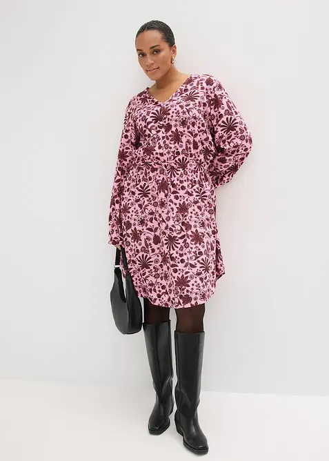 Midikleid aus flie&szlig;ender Viskose, bonprix