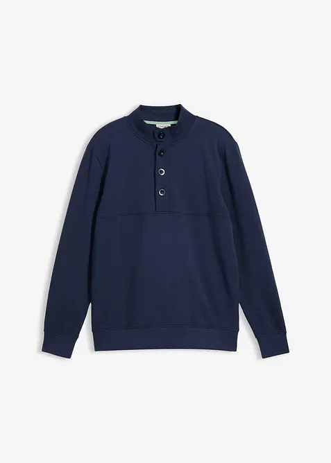 Sweat &agrave; col boutonn&eacute; 100% coton, bonprix