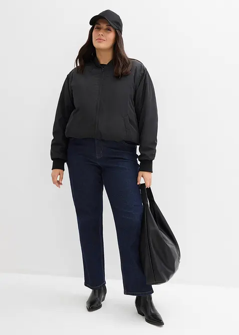 Jean droit et loose, taille mi-haute, bonprix