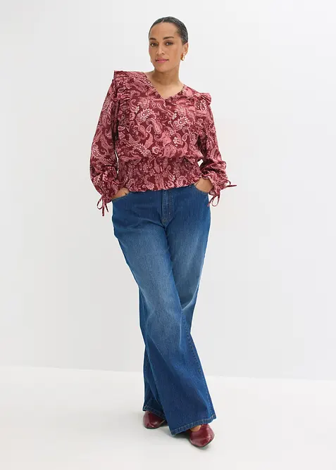 Blouse &agrave; volants et smocks, bonprix