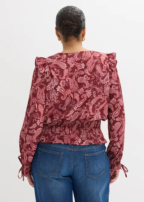 Blouse &agrave; volants et smocks, bonprix
