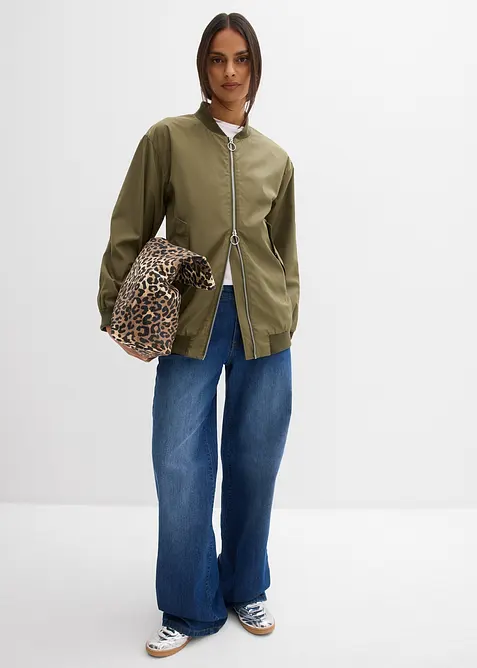 Weite Pilotenjacke mit Leofutter, bonprix