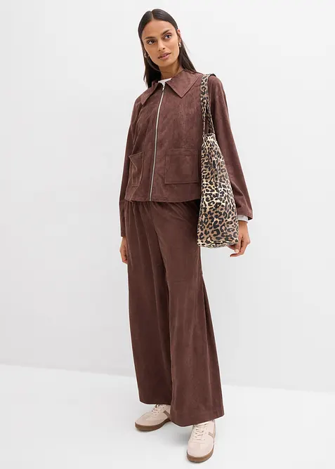 Pantalon en su&eacute;dine &agrave; taille &eacute;lastiqu&eacute;e, bonprix