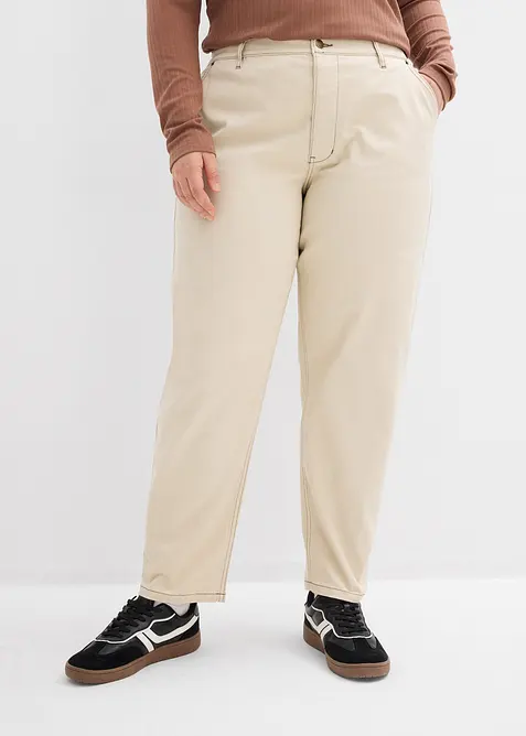 Pantalon en twill barrel, bonprix