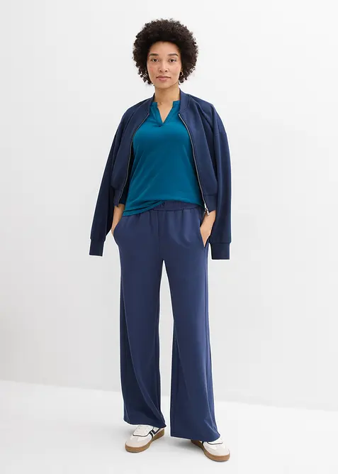 T-shirt long &agrave; col tunisien, bonprix