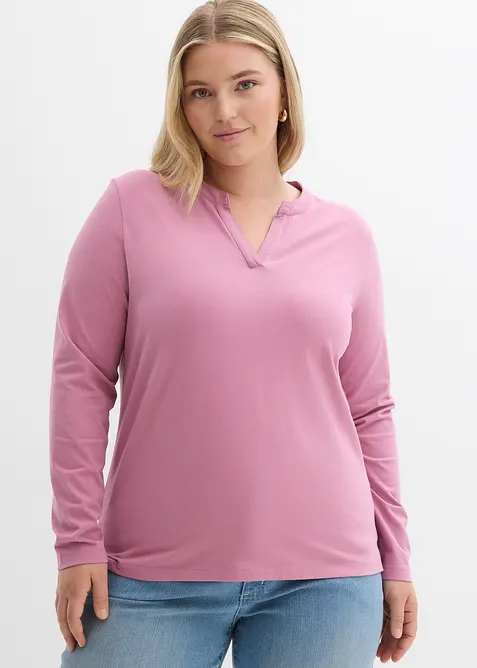 H&uuml;ftlanges Henleyshirt, bonprix