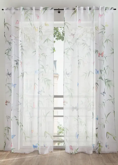 Gardine mit floralem Druck (1er Pack), bonprix