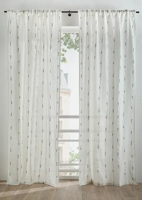 Bio Baumwoll Vorhang gewebt mit Punkten (1er Pack), bonprix