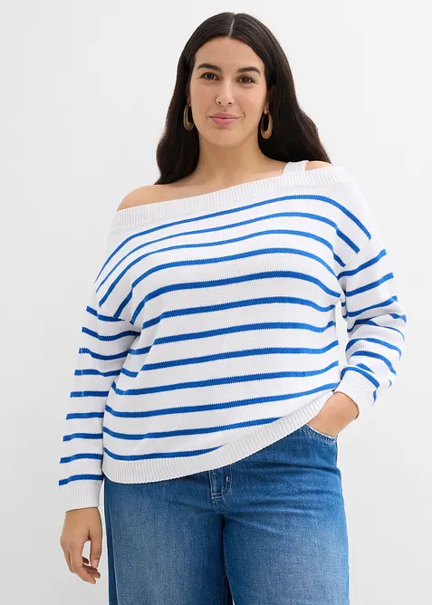 Pull asym&eacute;trique ample, bonprix