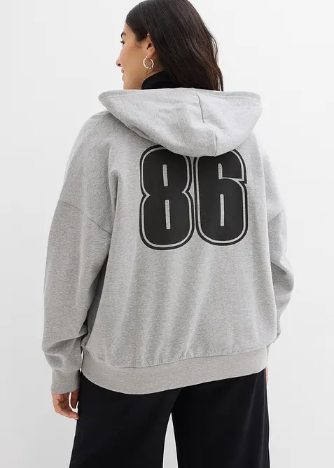 Weite Kapuzen-Sweatjacke aus reiner Bio-Baumwolle, bonprix