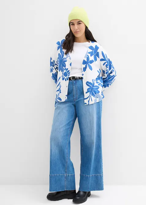 Gilet en maille &agrave; imprim&eacute; floral, bonprix