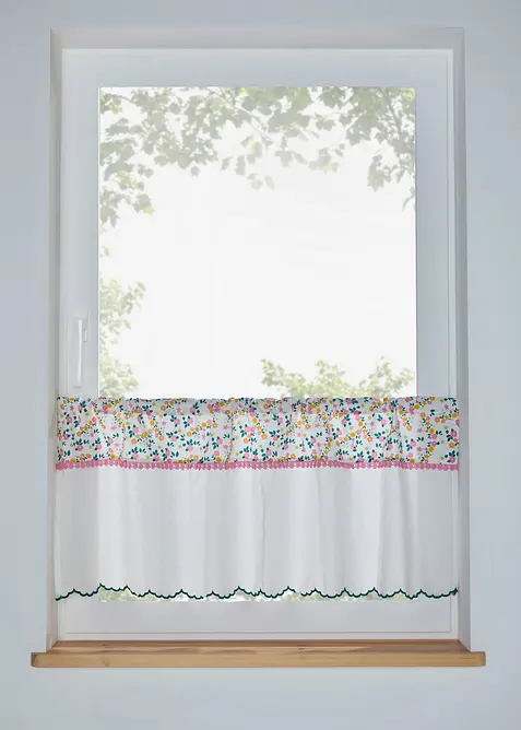 Bio Baumwoll Scheibengardine mit Spitze, bonprix