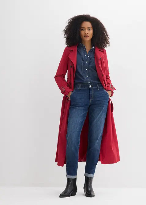 Jean boyfriend taille mi-haute et &eacute;lastiqu&eacute;e, bonprix