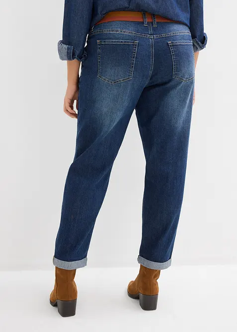 Jean boyfriend taille mi-haute et &eacute;lastiqu&eacute;e, bonprix