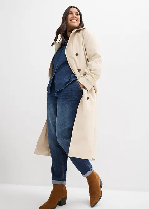 Jean boyfriend taille mi-haute et &eacute;lastiqu&eacute;e, bonprix