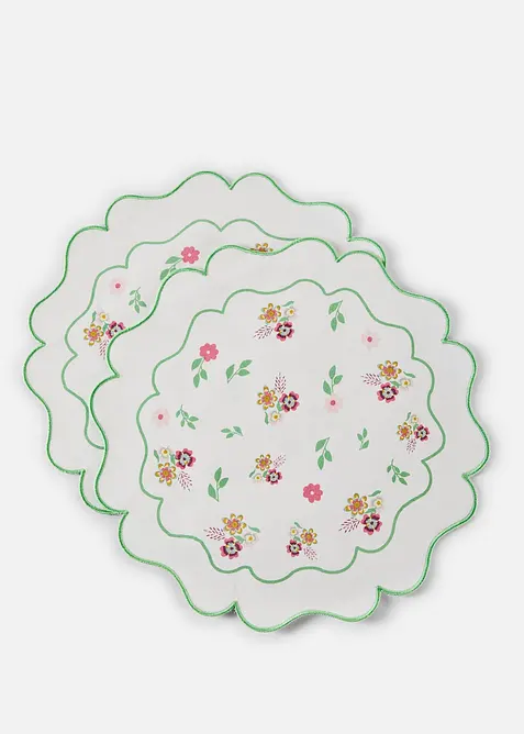 Tischset rund mit Stickerei (2er Pack), bonprix