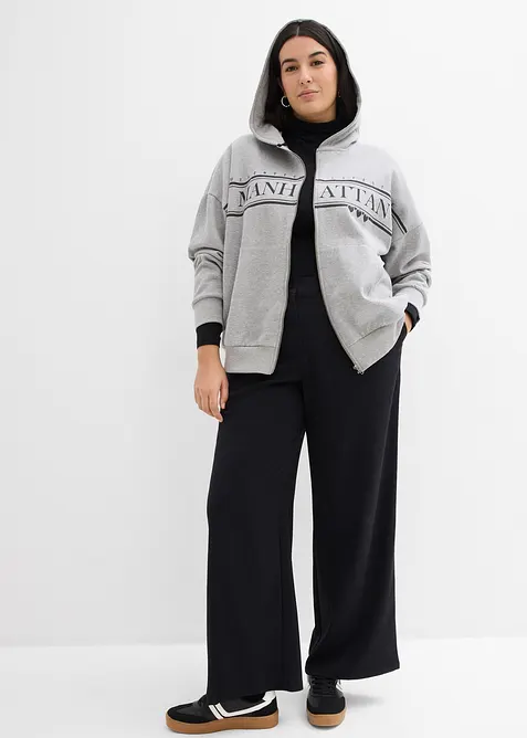 Weite Kapuzen-Sweatjacke aus reiner Bio-Baumwolle, bonprix