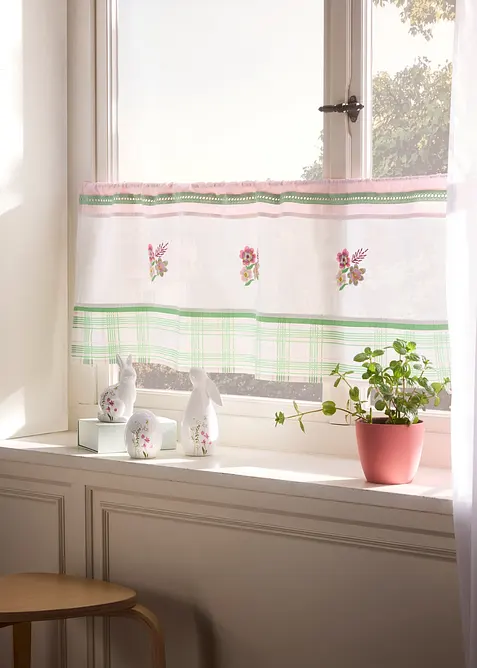 Deko-Figuren Hasen und Ei mit Blumen Dekor (3-tlg. Set), bonprix