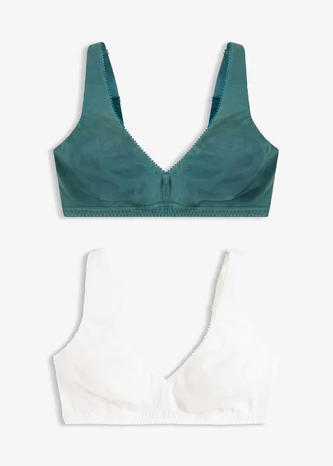 Bralette ohne B&uuml;gel mit ​Baumwolle (2er Pack), bonprix