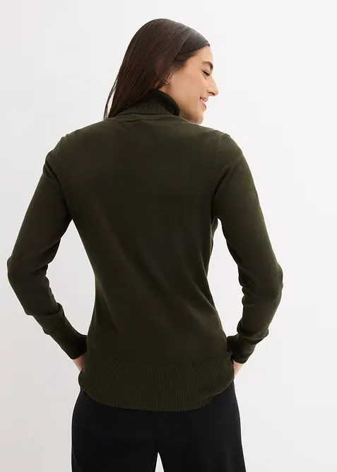Pull col roul&eacute; basique, bonprix