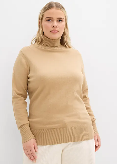 Pull col roul&eacute; basique, bonprix