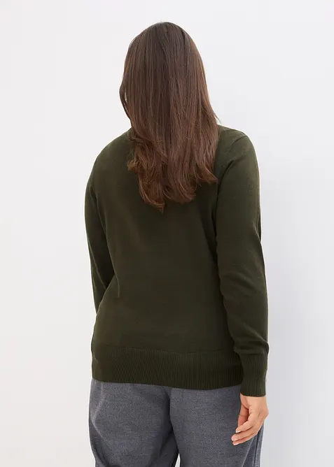 Pull col roul&eacute; basique, bonprix